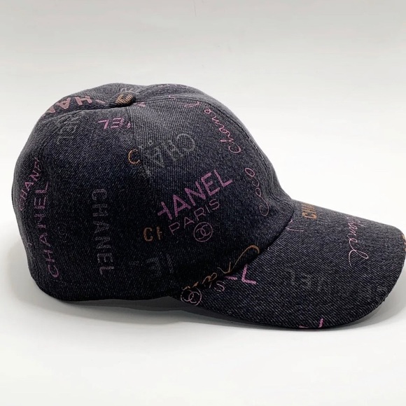 Authentic CHANEL Logo Black Denim Baseball Cap Hat Brand New - Picture 2 of 11